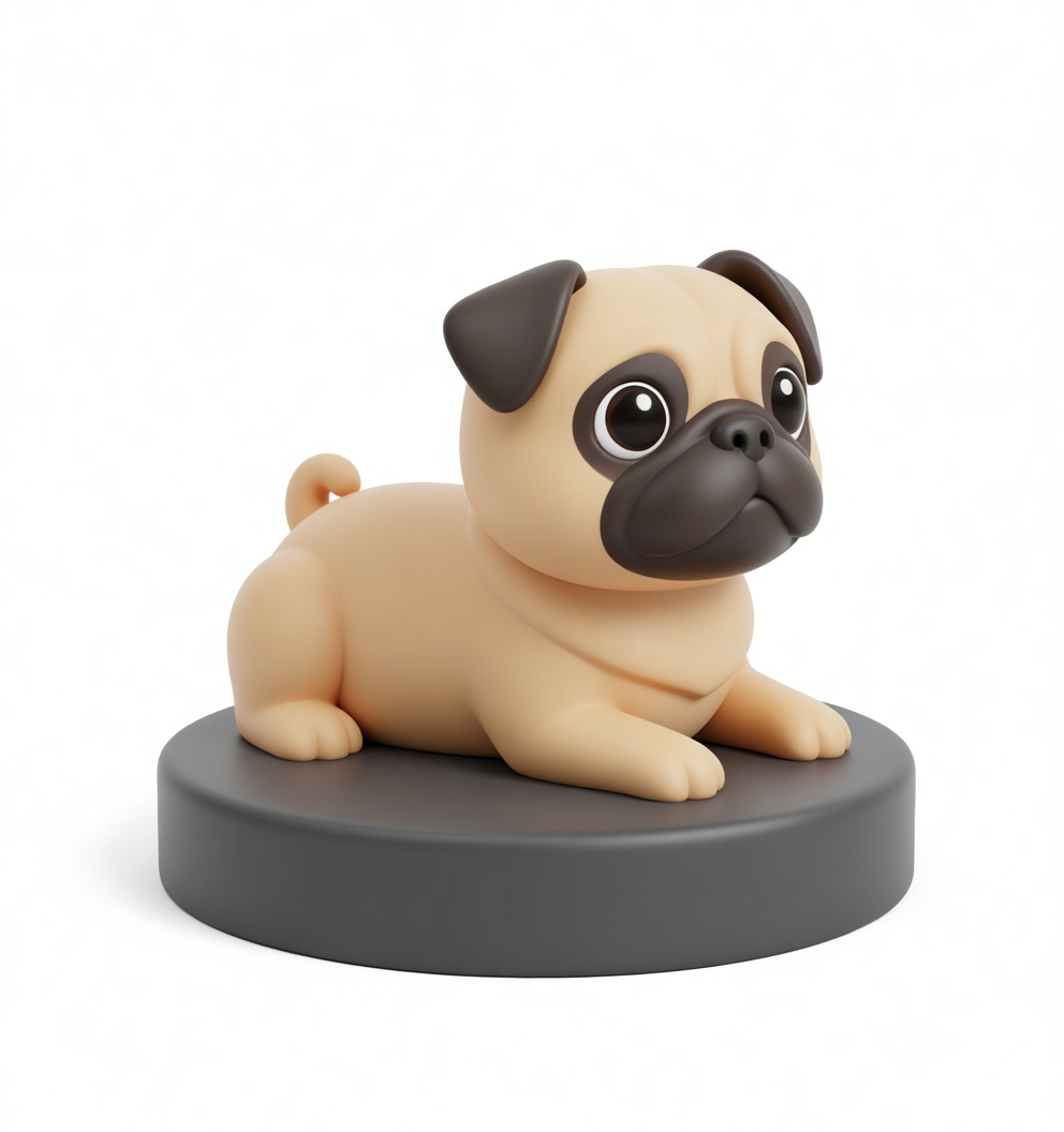 Pug Dog Figurine free 3D printable STL