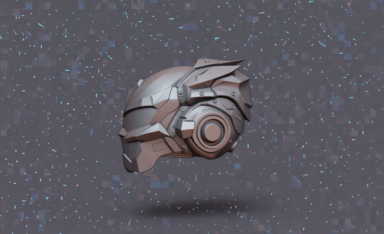 Futuristic Cyber Helmet free 3D printable STL