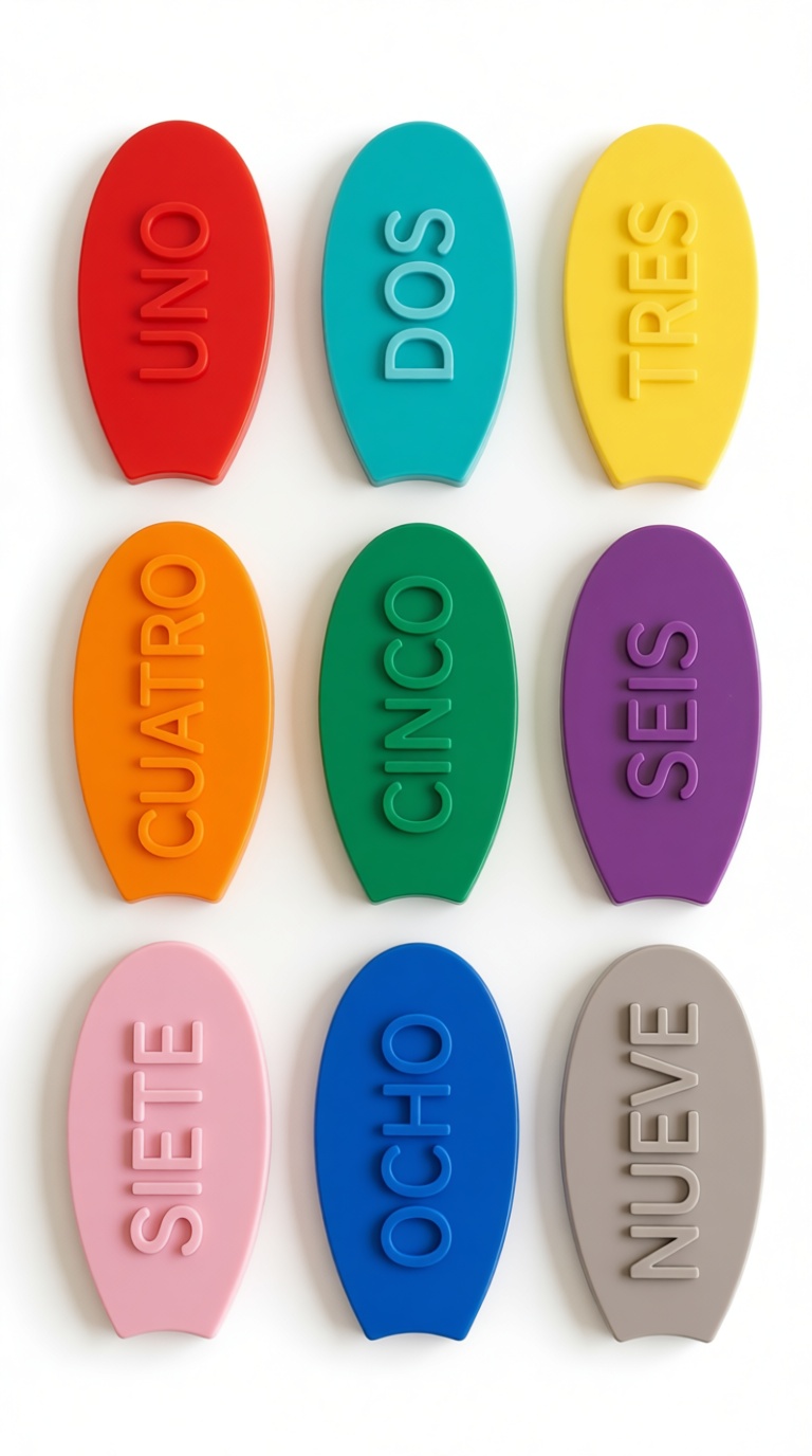 Spanish Number Tokens free 3D printable STL