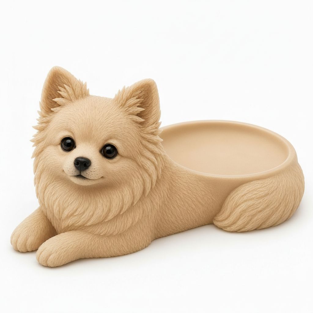 Pomeranian Dog Planter free 3D printable STL