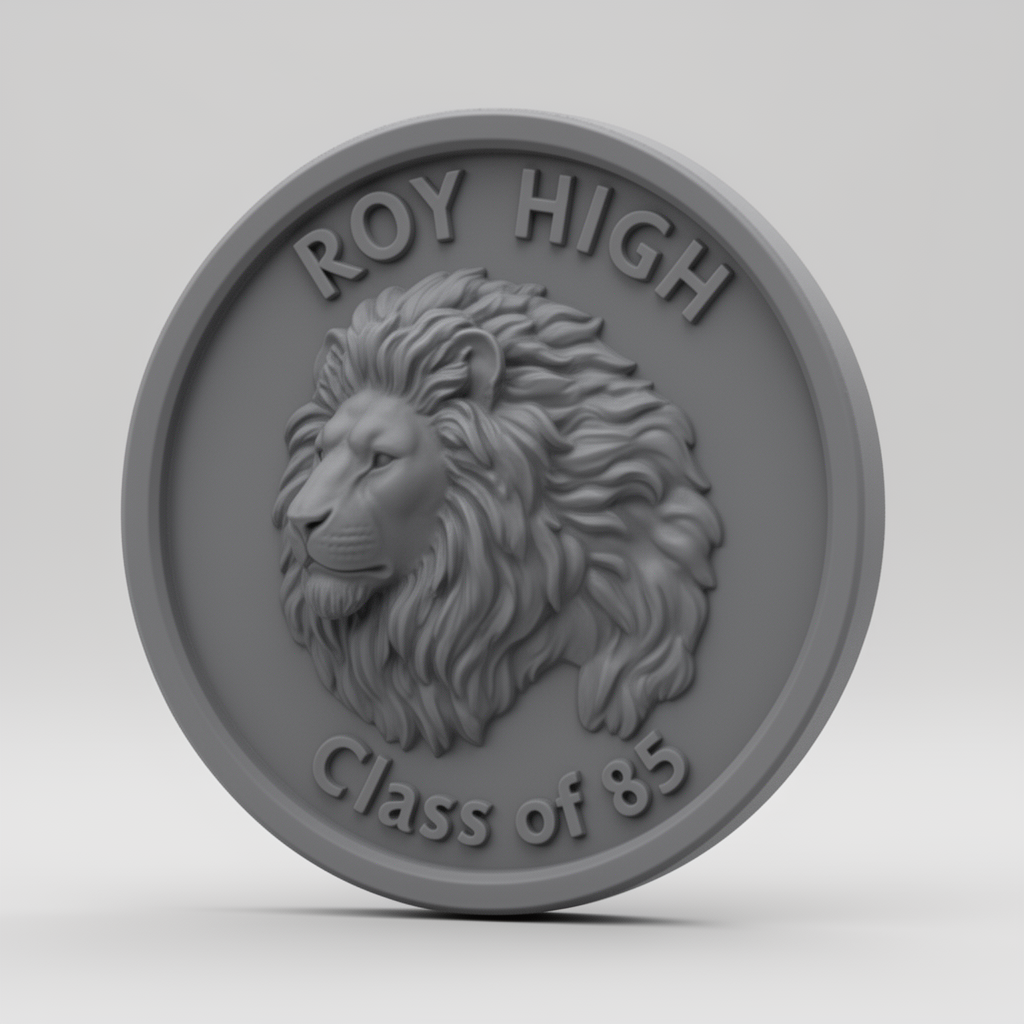Lion Head Coin free 3D printable STL