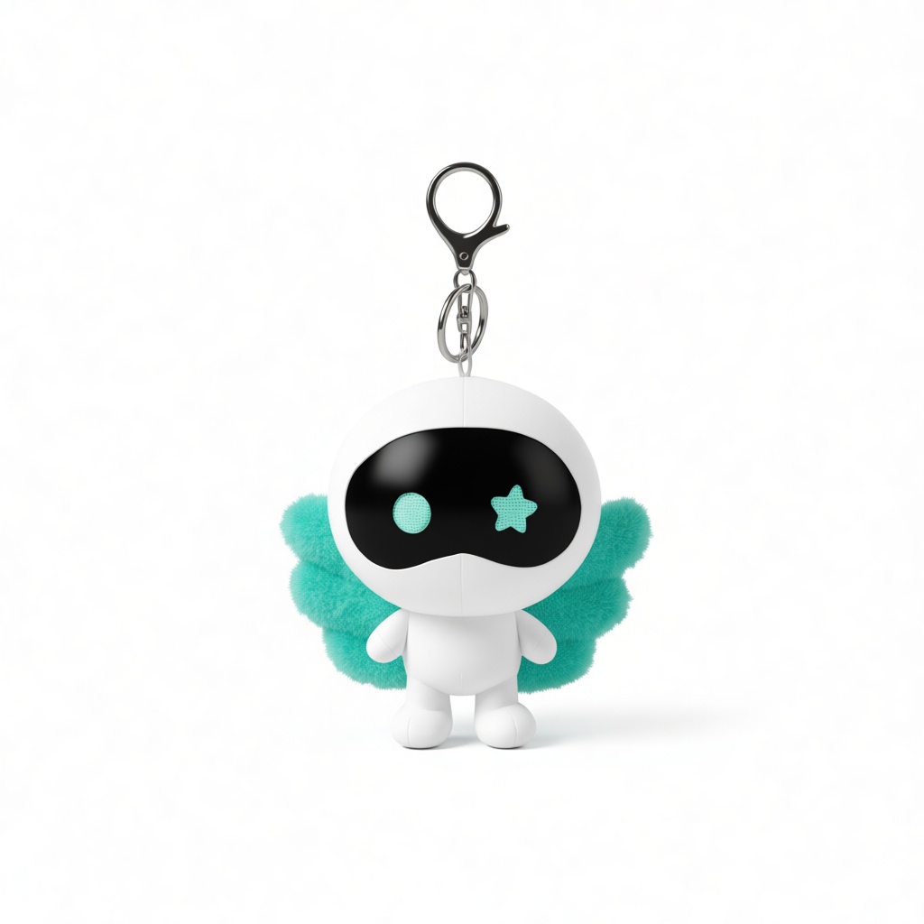 Cute Robot Angel Keychain free 3D printable STL