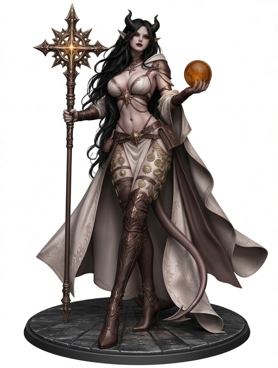 Demon Sorceress Figurine free 3D printable STL