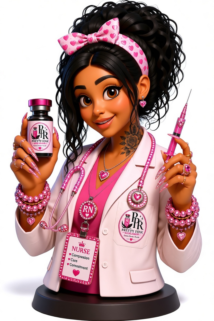 Pretty Pink Nurse Bust free 3D printable STL