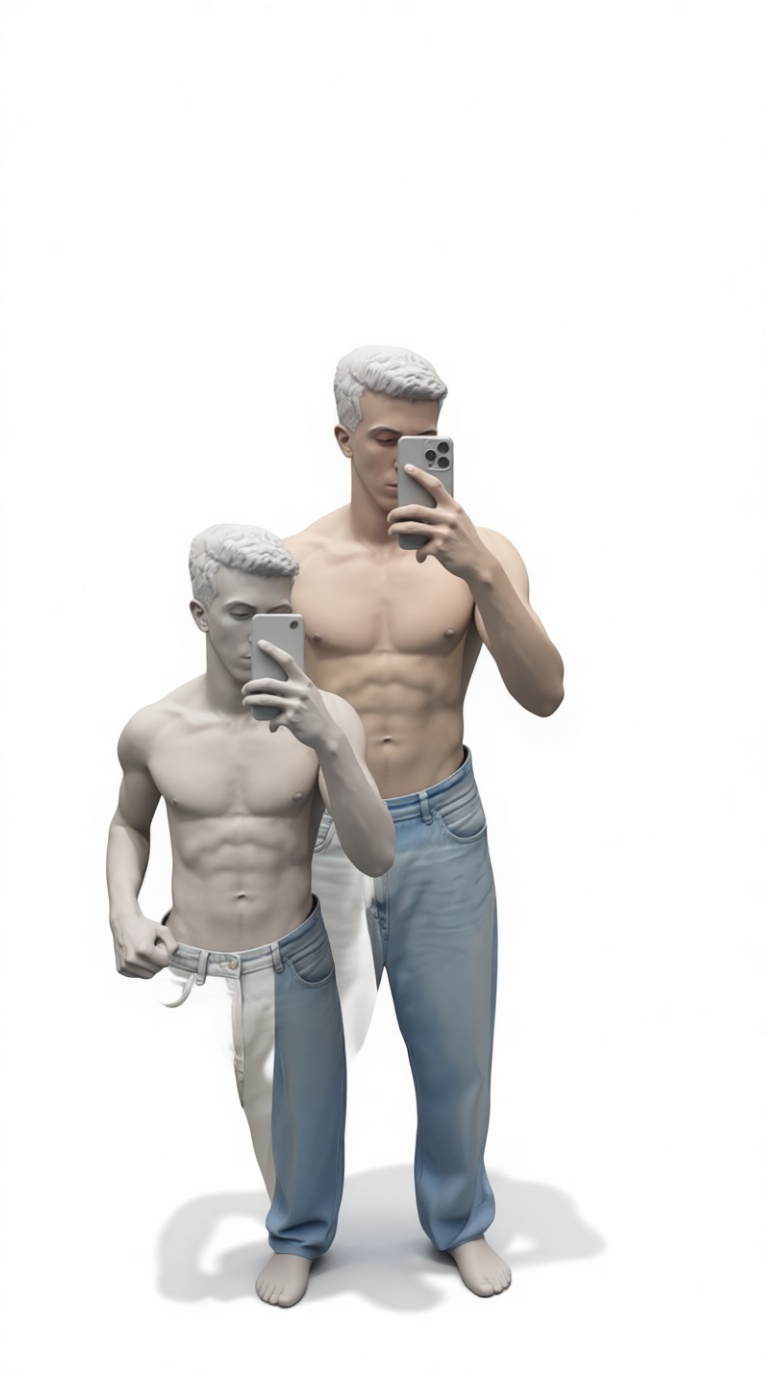 Shirtless Man Selfie Figurine free 3D printable STL