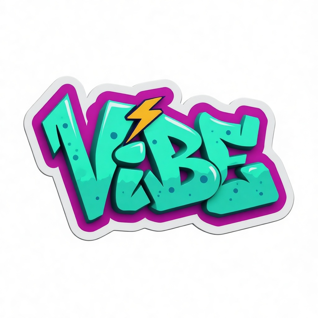 Vibe Graffiti Sticker free 3D printable STL