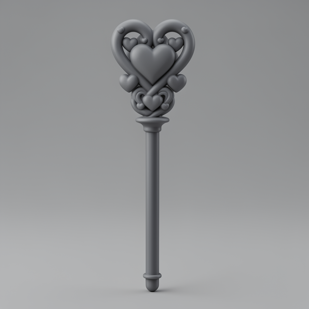 Heart Wand Figurine free 3D printable STL