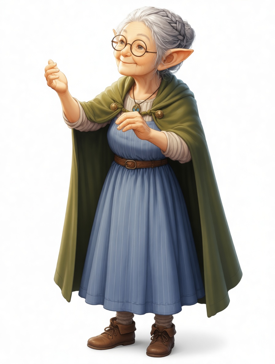 Elderly Elf Woman Figurine free 3D printable STL