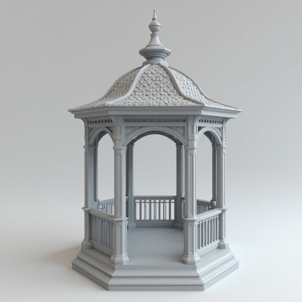 Victorian Octagonal Gazebo Model free 3D printable STL