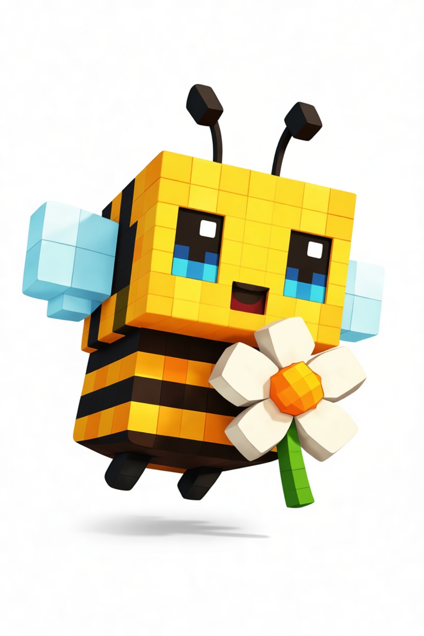 Minecraft Bee Figurine free 3D printable STL
