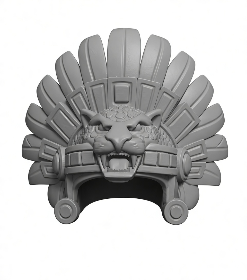 Aztec Jaguar Helmet free 3D printable STL