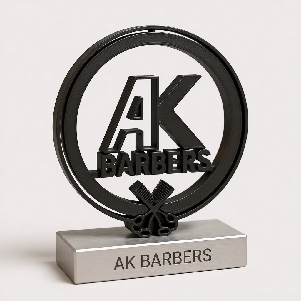 AK Barbers Logo Sculpture free 3D printable STL