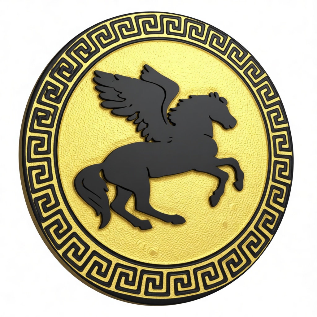 Pegasus Medallion Relief free 3D printable STL