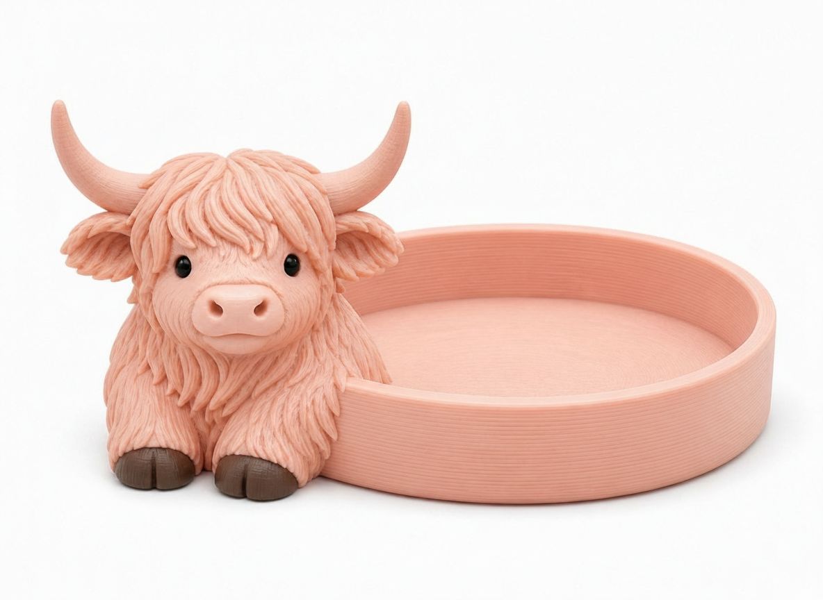 Highland Cow Trinket Dish free 3D printable STL