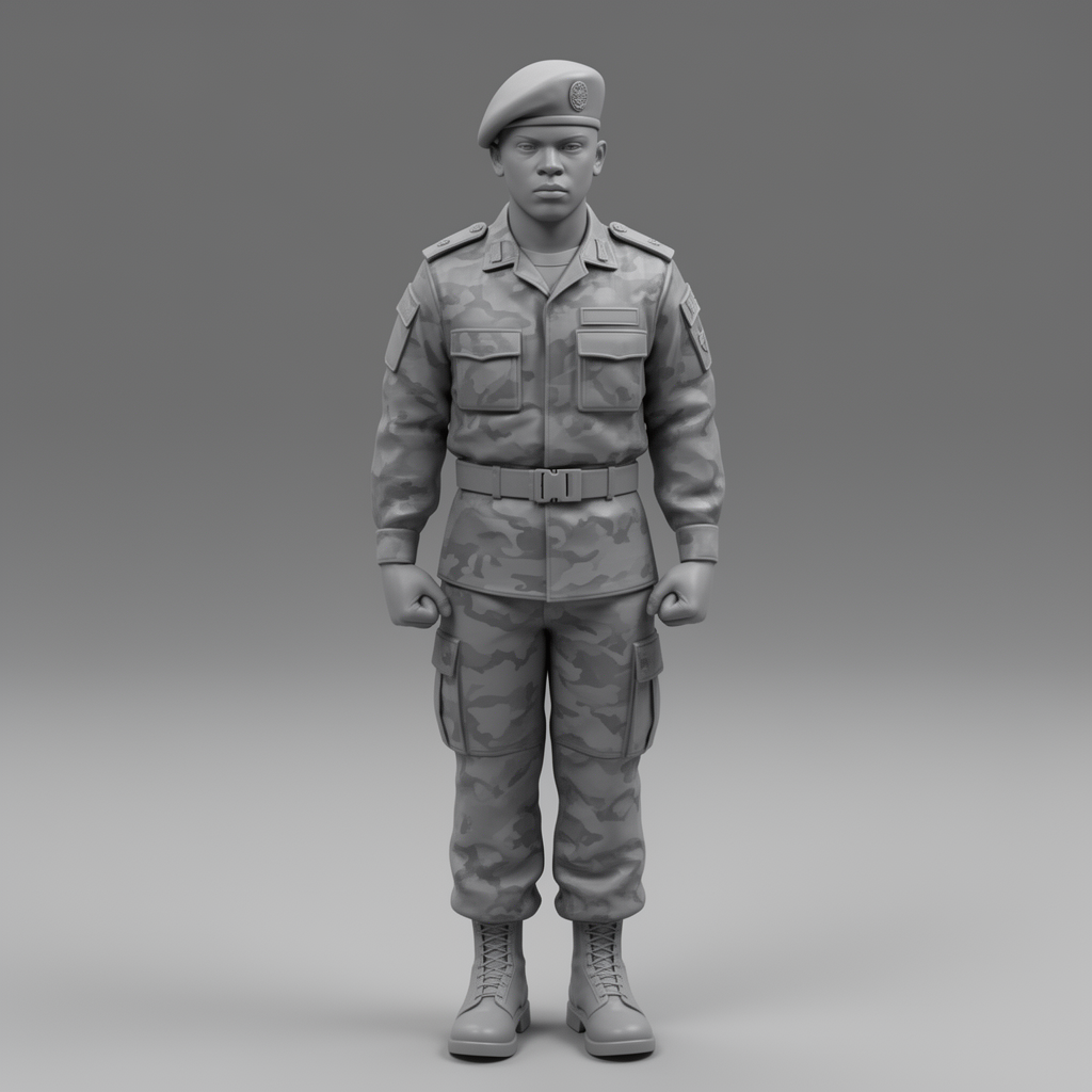 South African Soldier Figurine free 3D printable STL