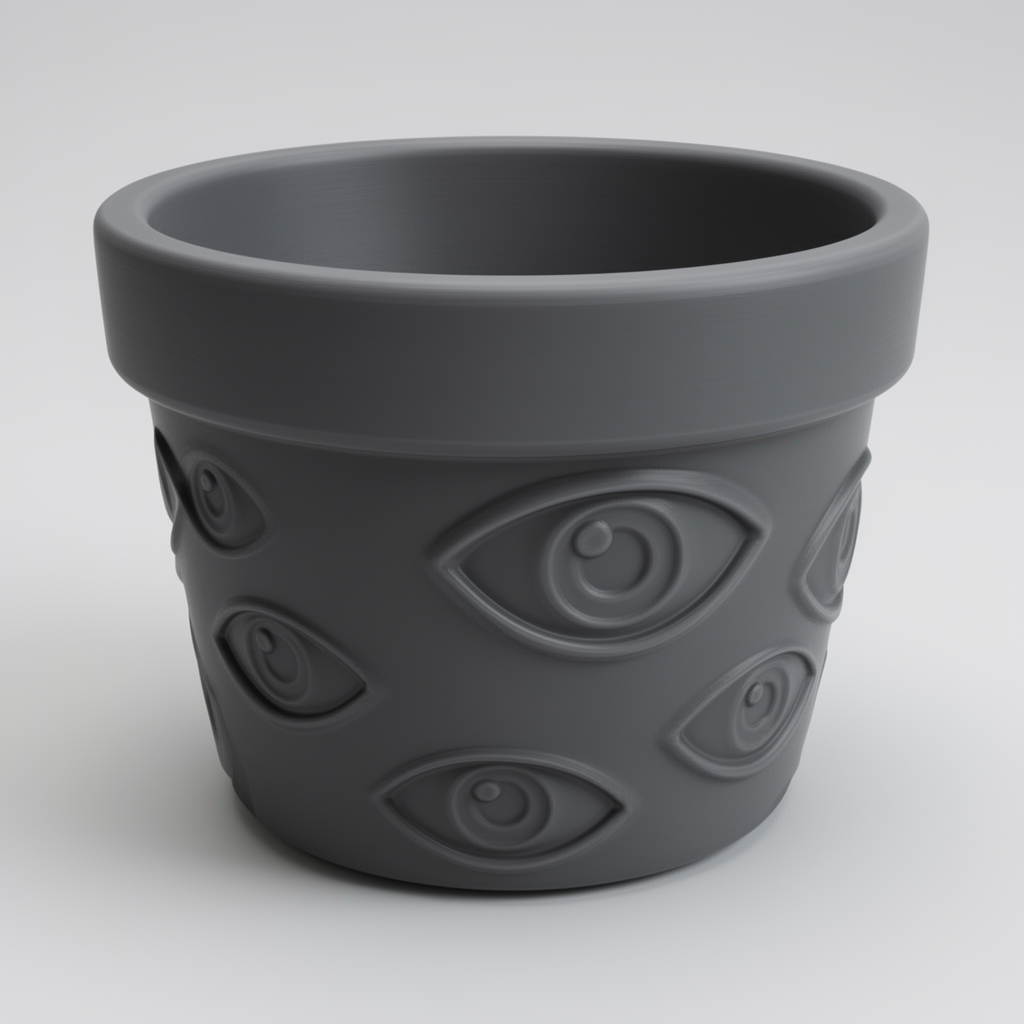 Dark Eye Plant Pot free 3D printable STL