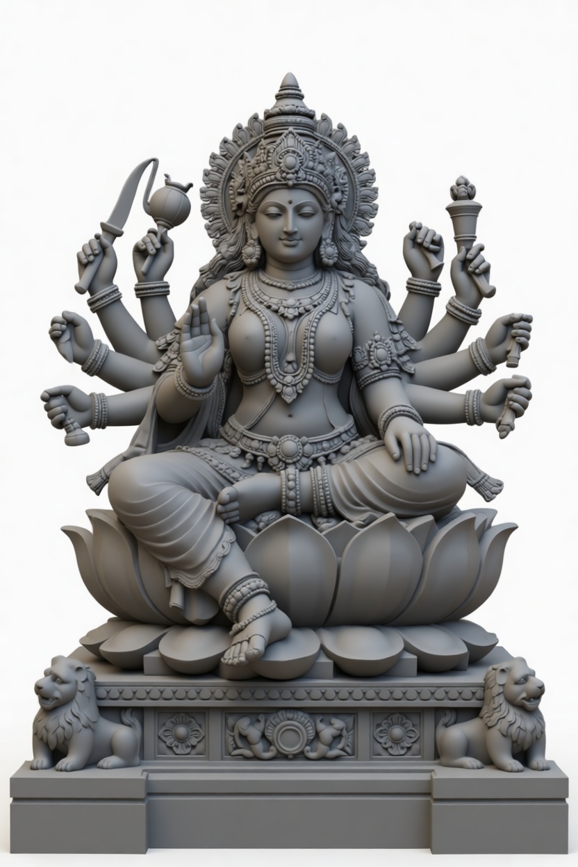 Durga Goddess Statue free 3D printable STL
