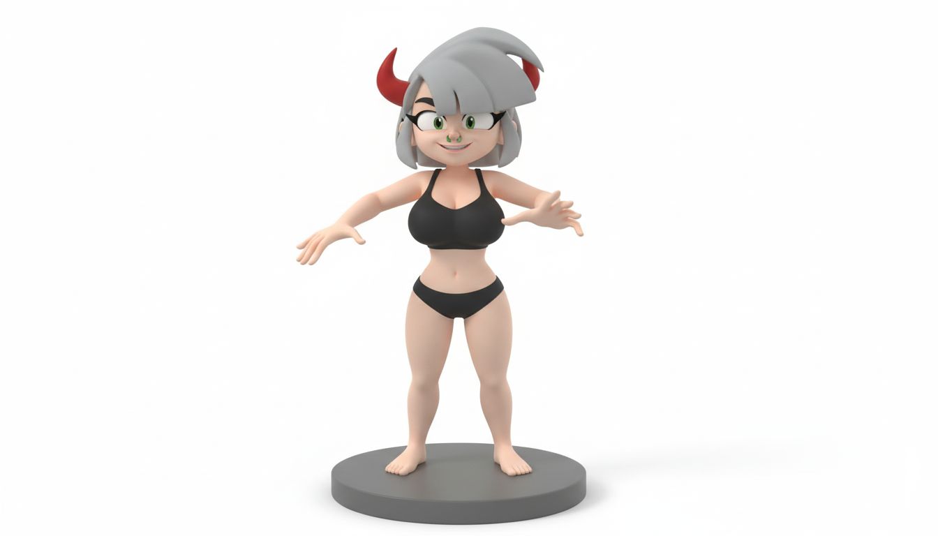 Demon Girl Figurine free 3D printable STL