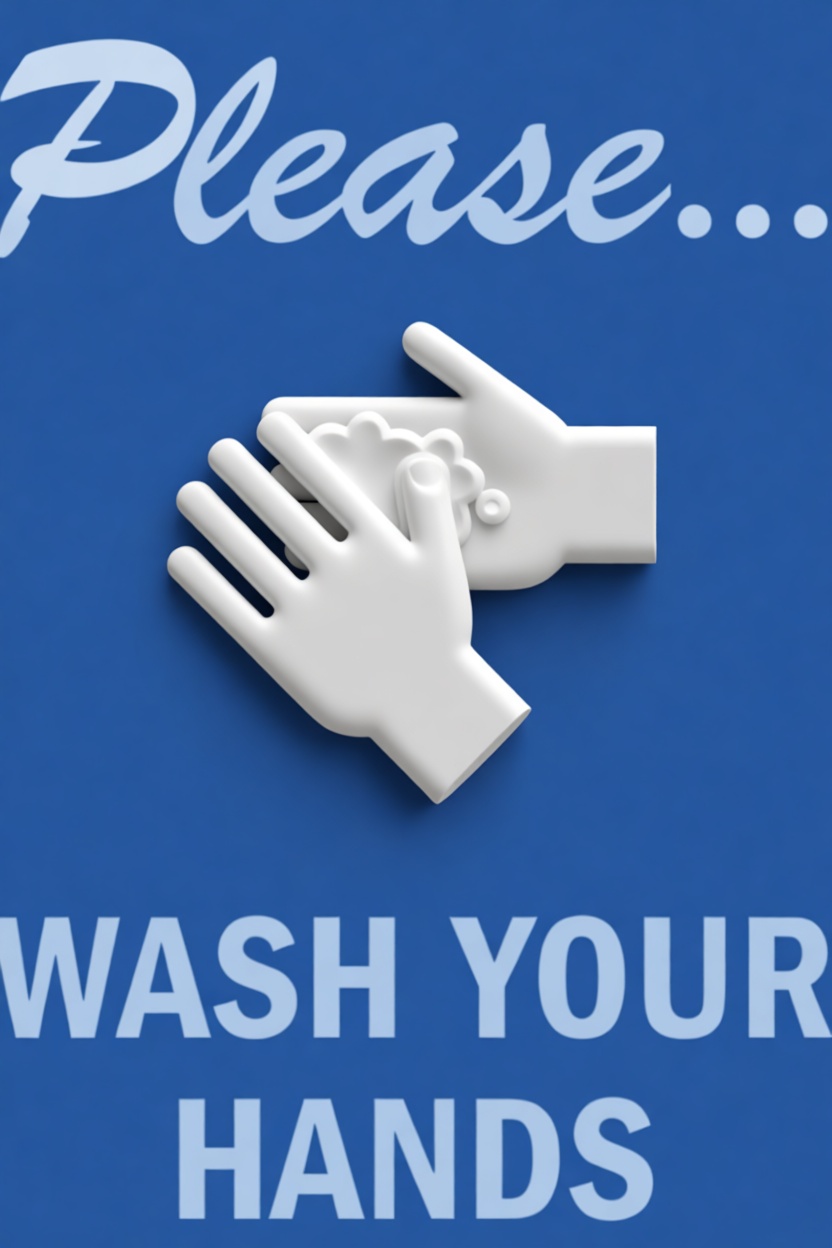 Hand Washing Sign Model free 3D printable STL