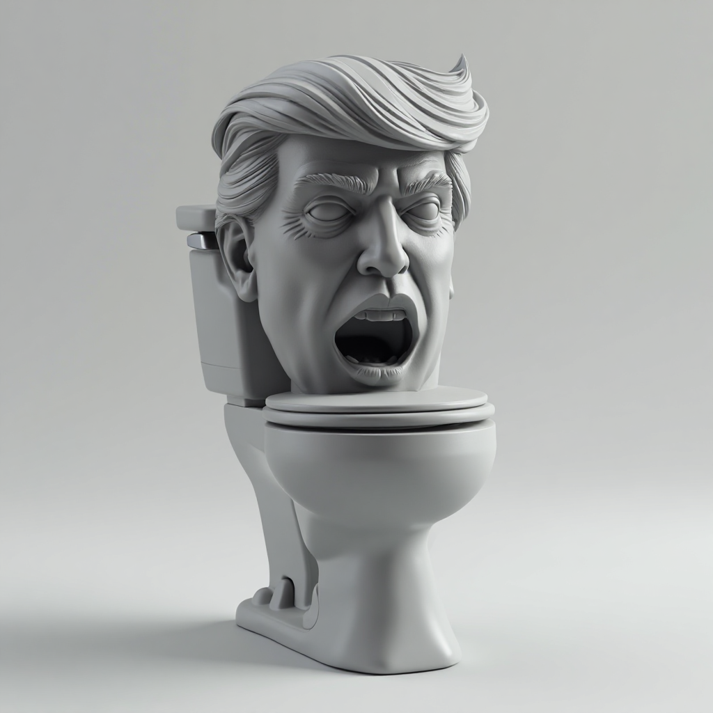 Donald Trump Toilet Head Figurine free 3D printable STL