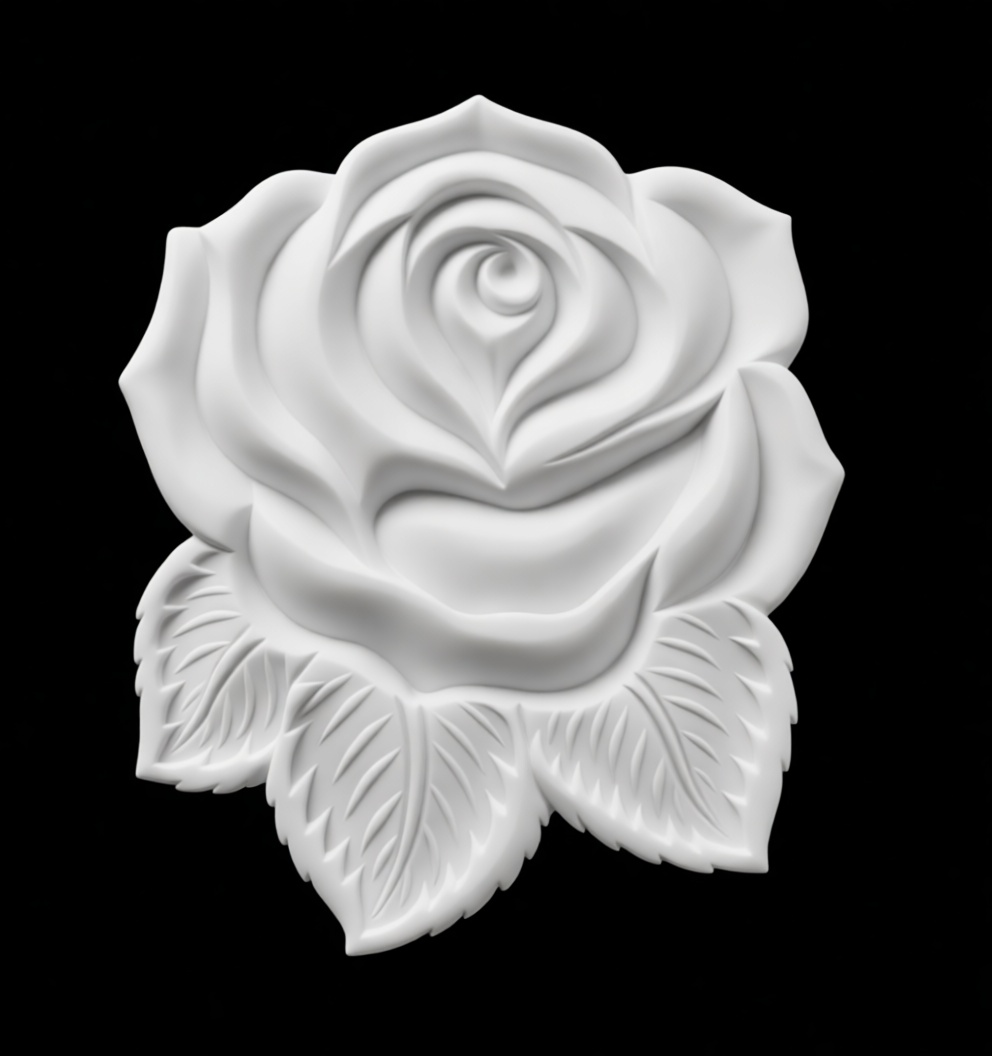 Rose Flower Relief free 3D printable STL