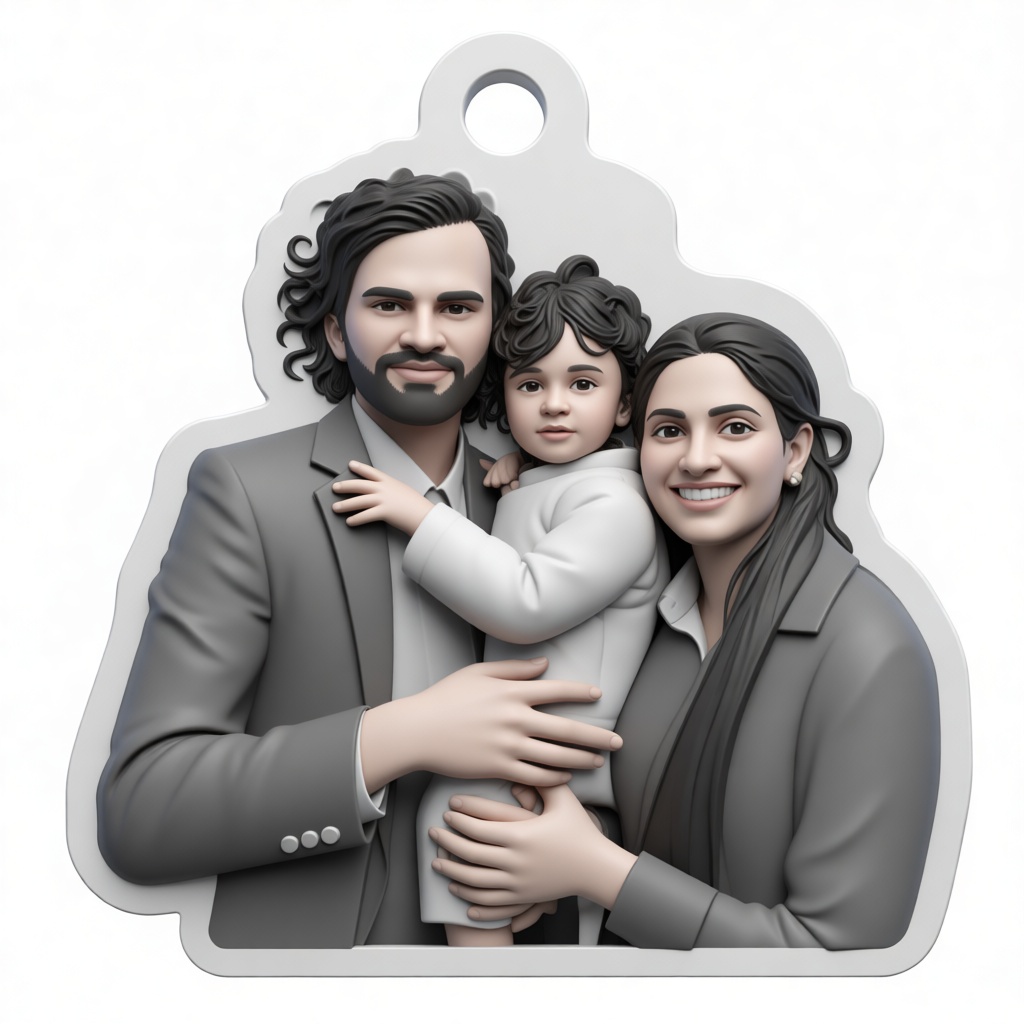 Family Portrait Keychain free 3D printable STL