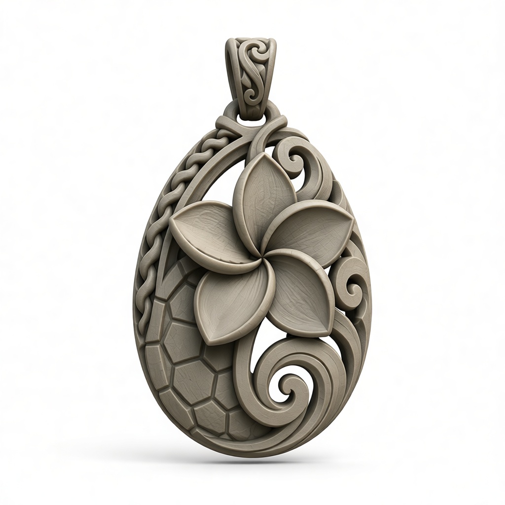 Hawaiian Turtle Pendant free 3D printable STL