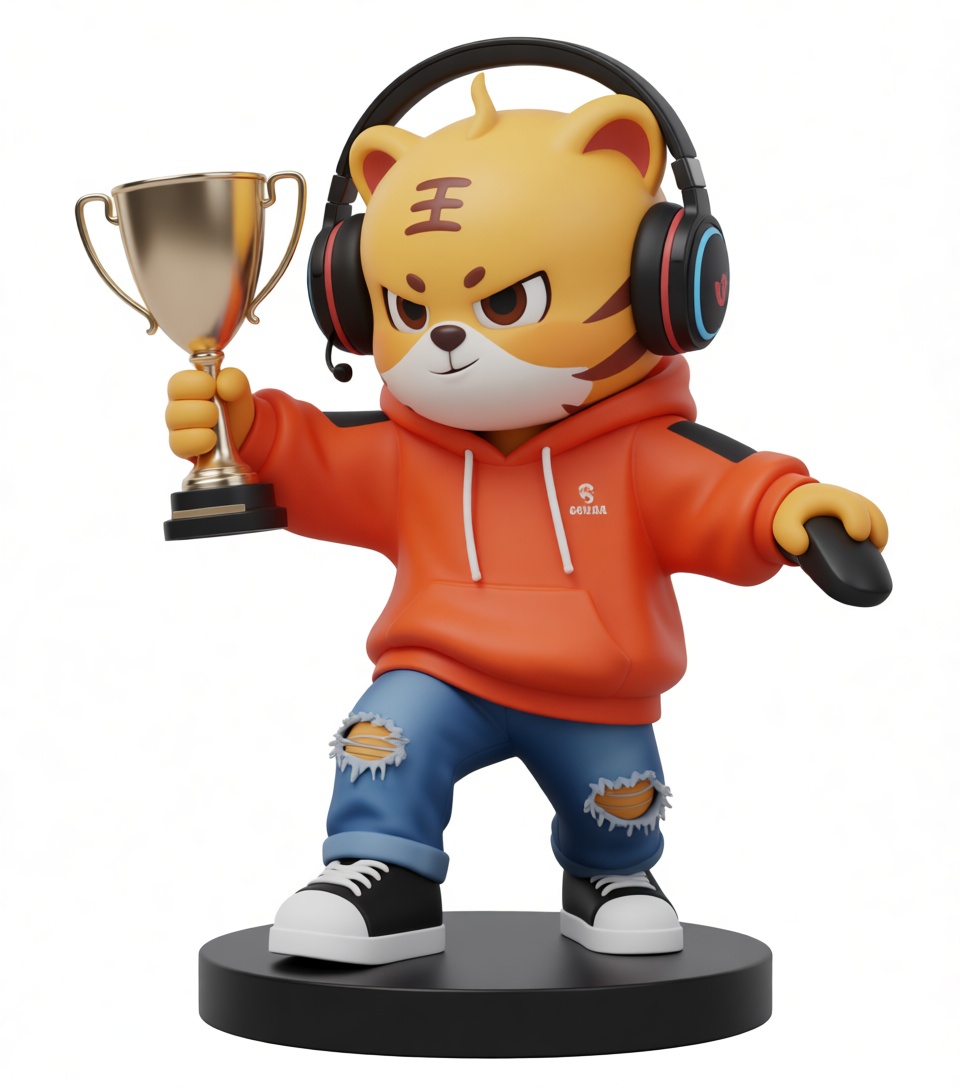 Tiger Gamer Figurine free 3D printable STL