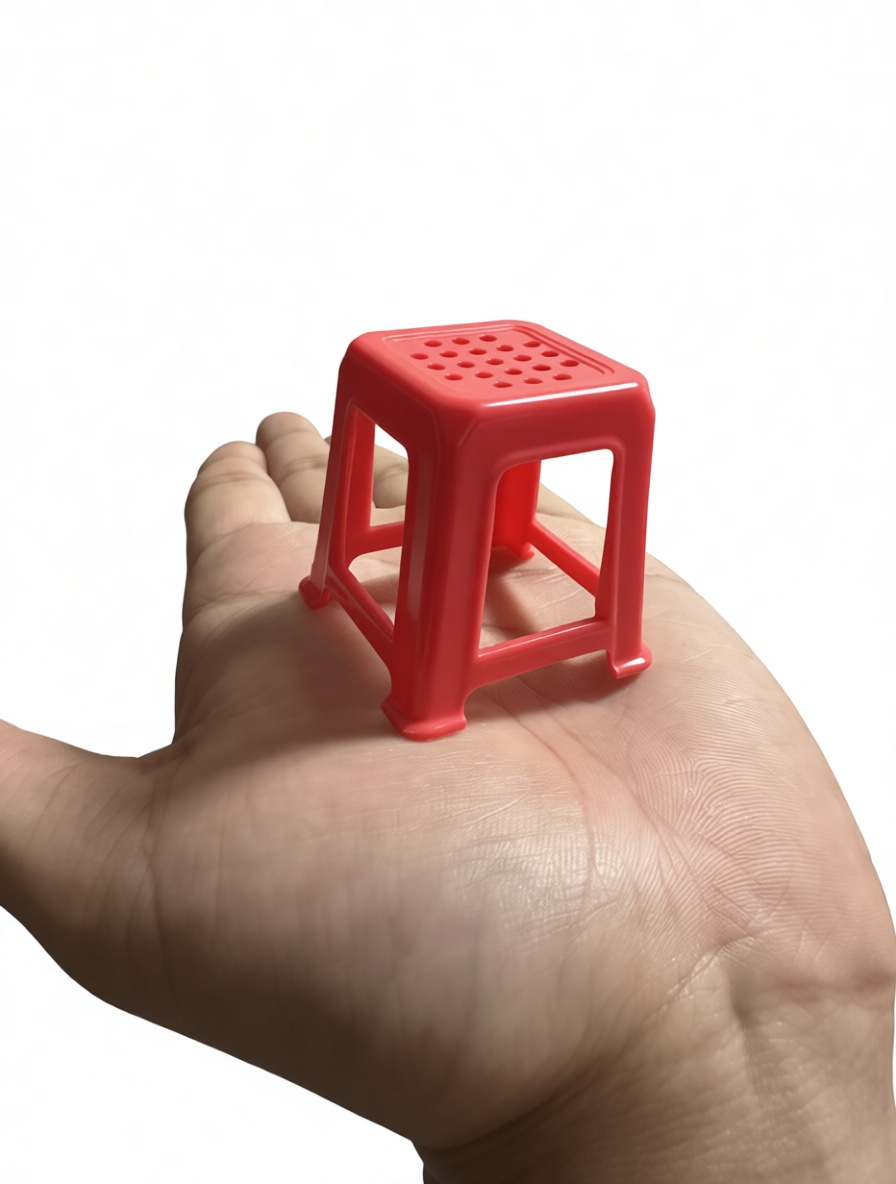 Mini Red Plastic Stool free 3D printable STL