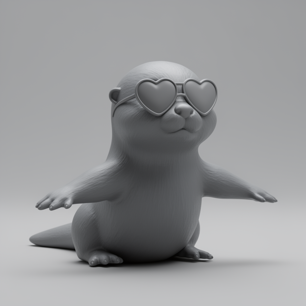 Feminine Otter Figurine free 3D printable STL