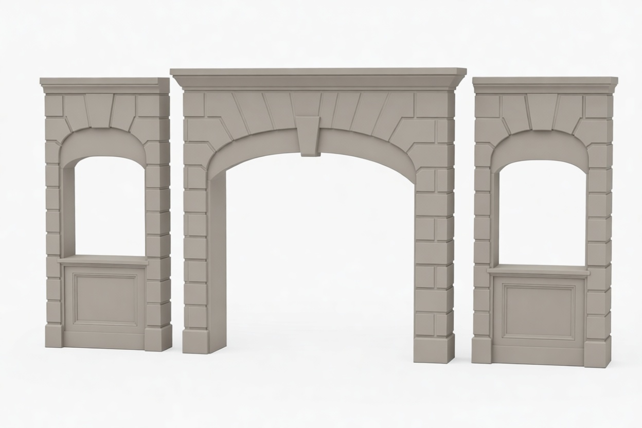 Stone Fireplace Arch Set free 3D printable STL