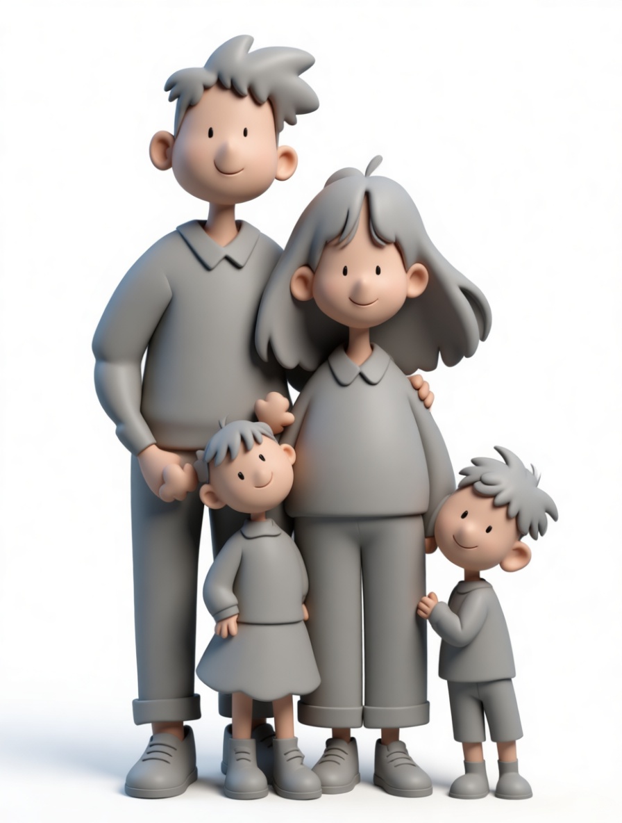 Happy Family Figurine free 3D printable STL