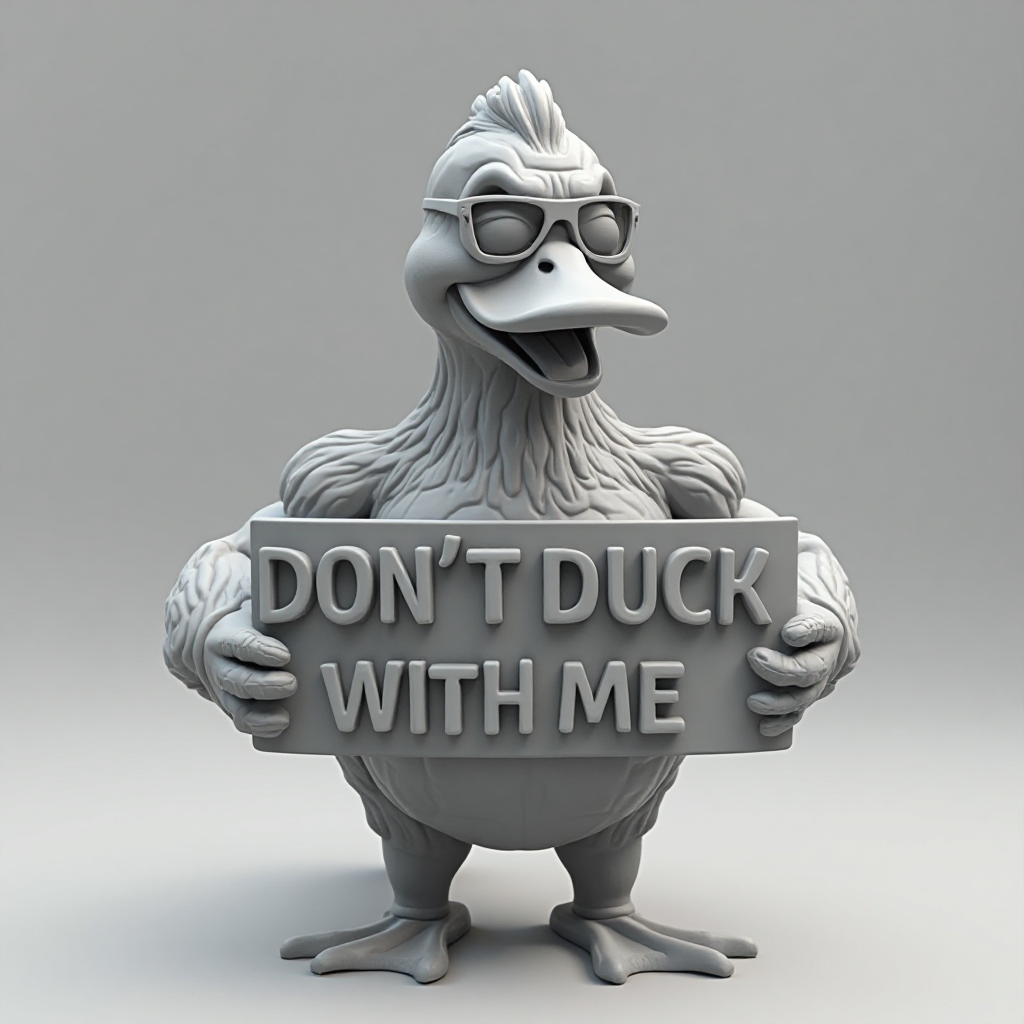 Muscular Duck Figurine free 3D printable STL