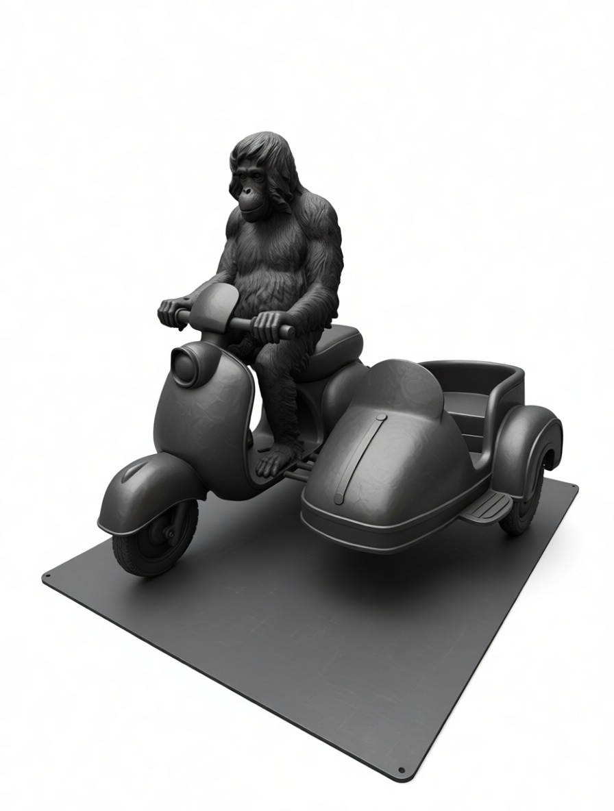 Orangutan Scooter Figurine free 3D printable STL