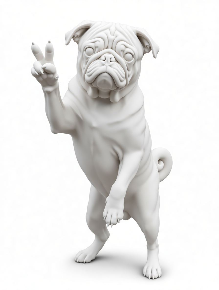 Pug Dog Figurine free 3D printable STL
