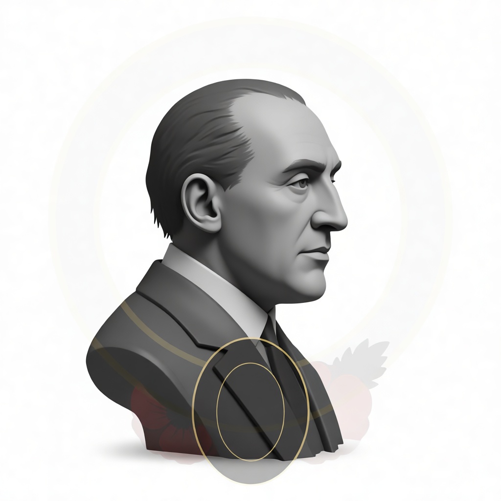 Mustafa Kemal Atatürk Bust free 3D printable STL