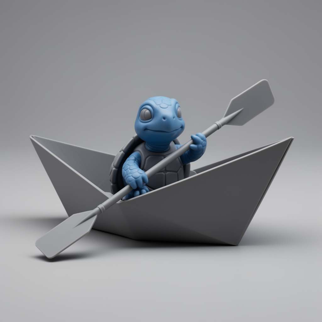 Turtle Paper Boat Figurine free 3D printable STL