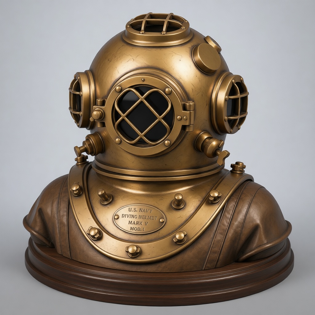Mark V Diving Helmet Bust free 3D printable STL