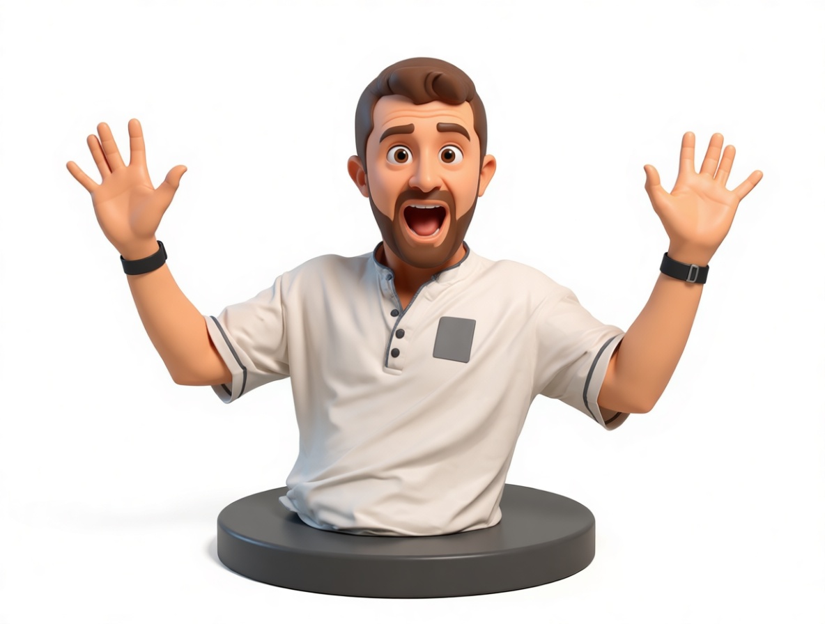 Excited Man Bust free 3D printable STL