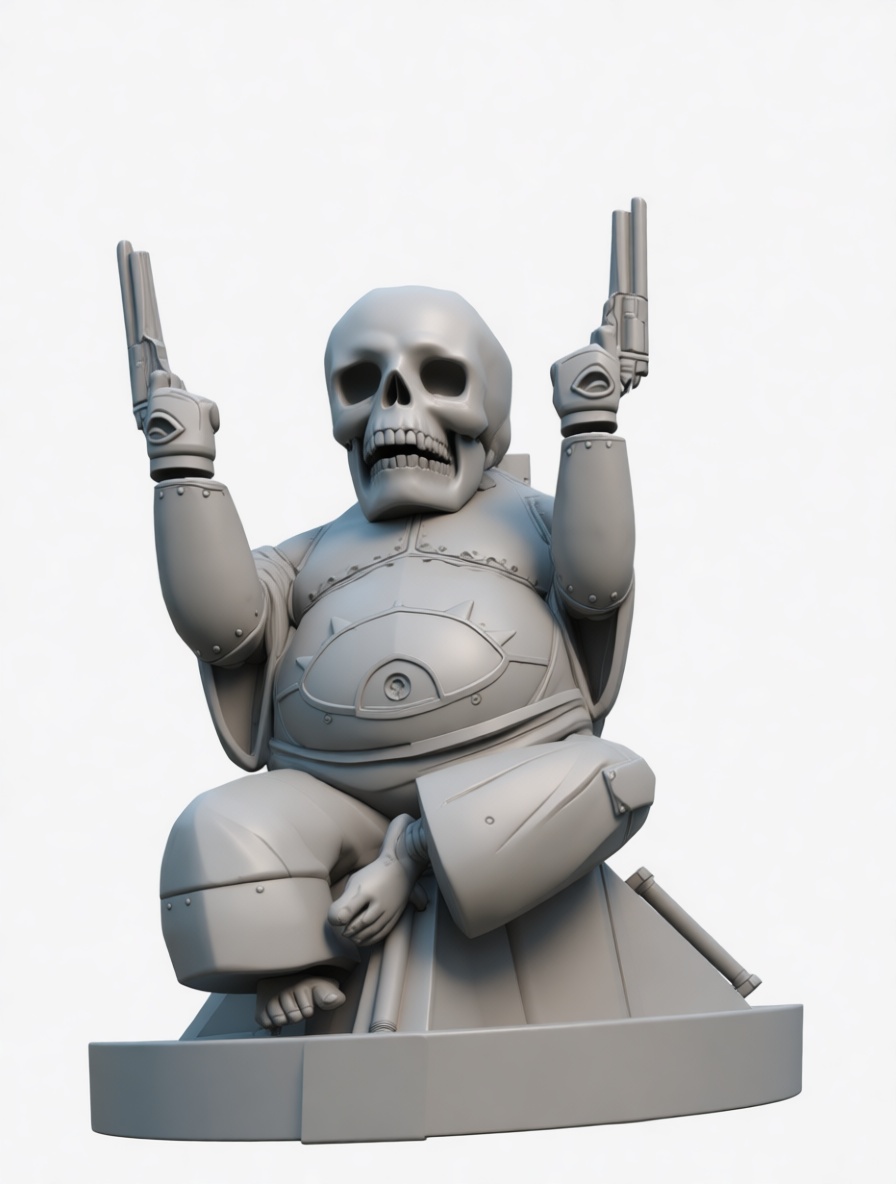 Skeletal Gunslinger Figurine free 3D printable STL