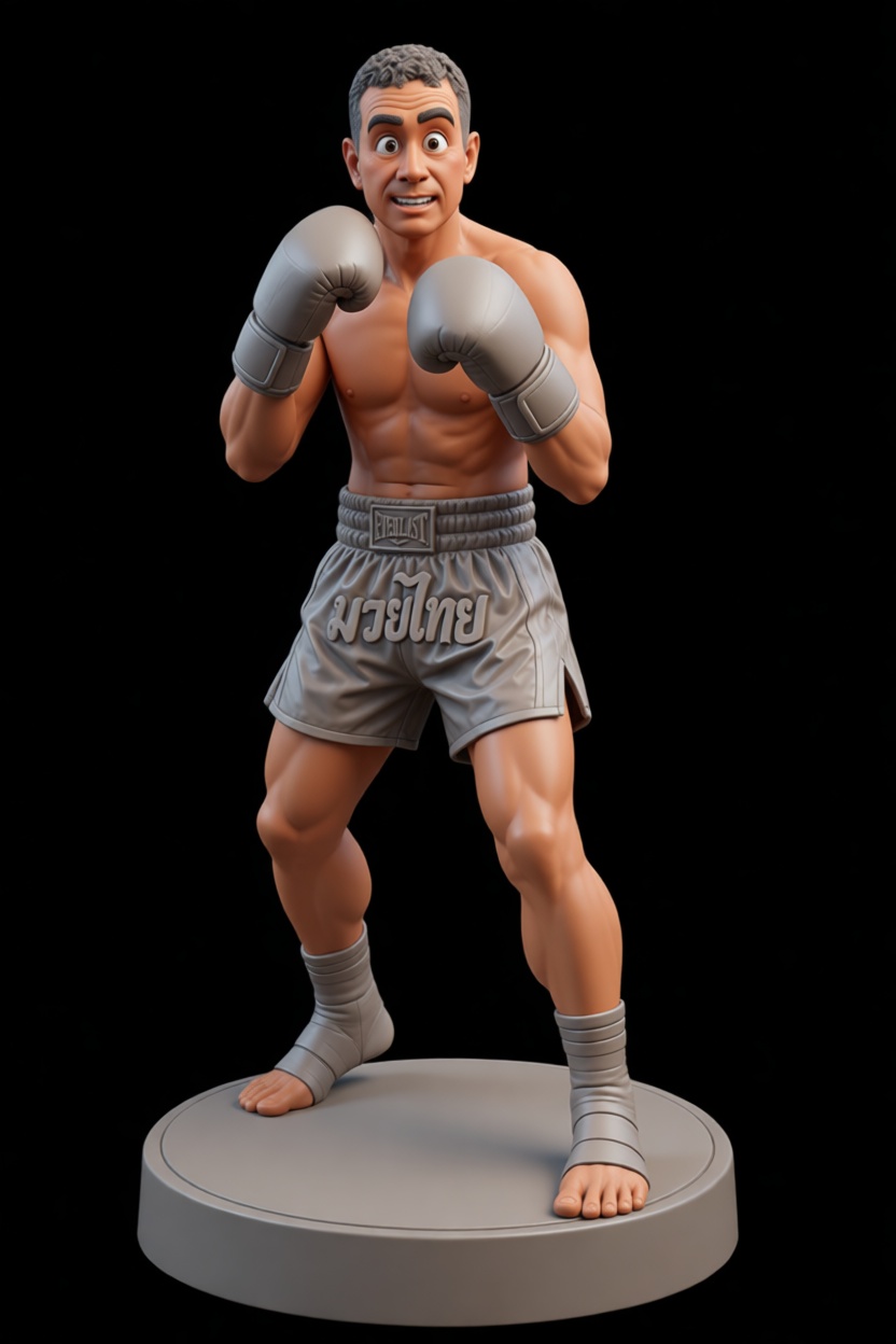 Muay Thai Boxer Figurine free 3D printable STL