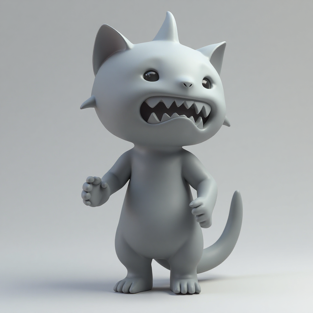 Shark Head Kitten Figurine free 3D printable STL