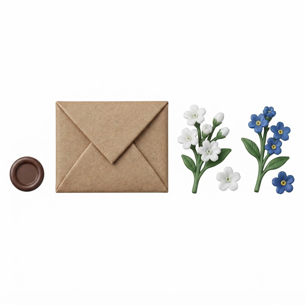 Vintage Envelope and Flowers Set free 3D printable STL