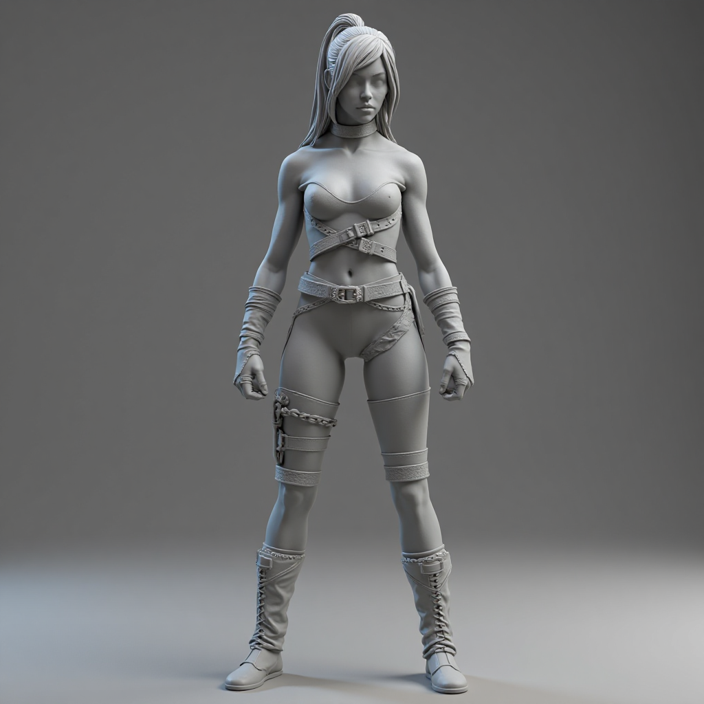 Dark Fantasy Fighter Figurine free 3D printable STL
