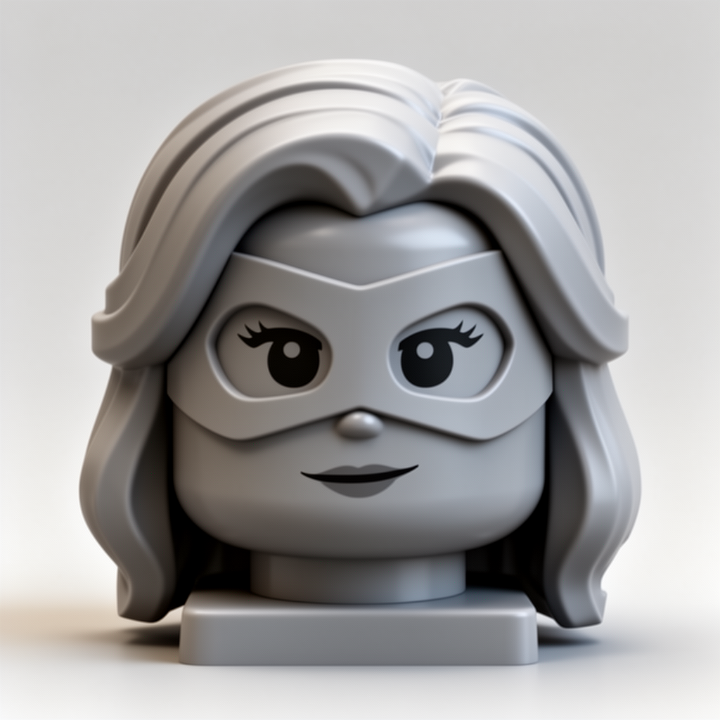 Superhero Girl LEGO Head free 3D printable STL