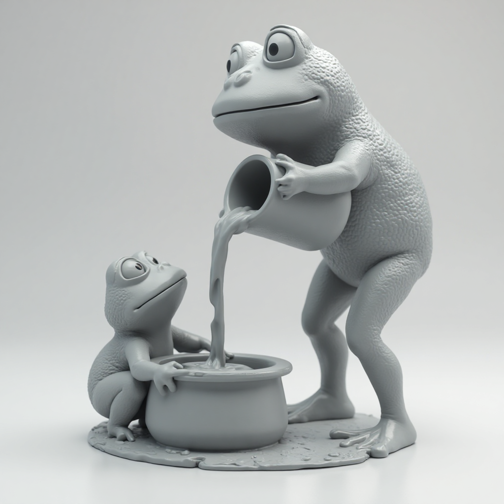 Father Frog Figurine free 3D printable STL
