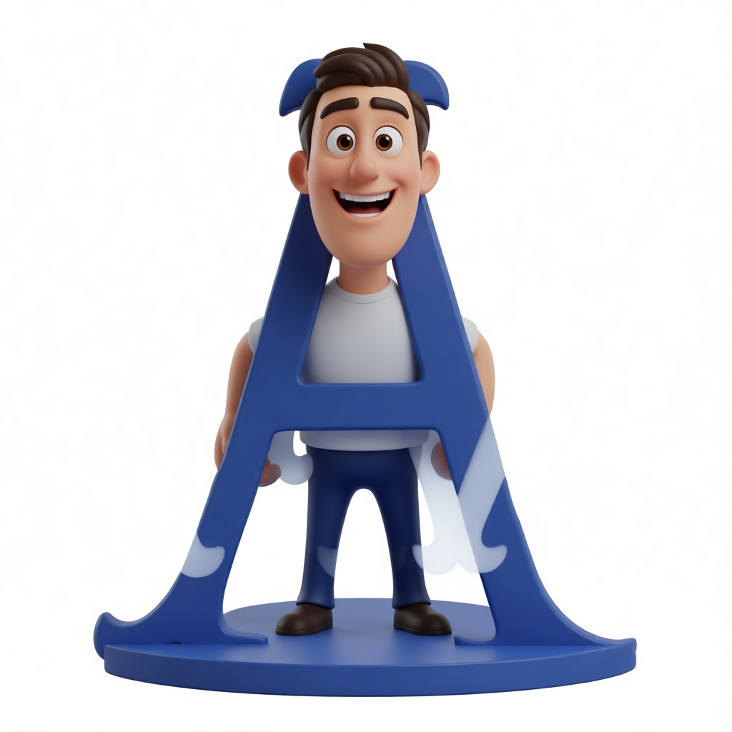 Cartoon Man Alphabet Figurine free 3D printable STL