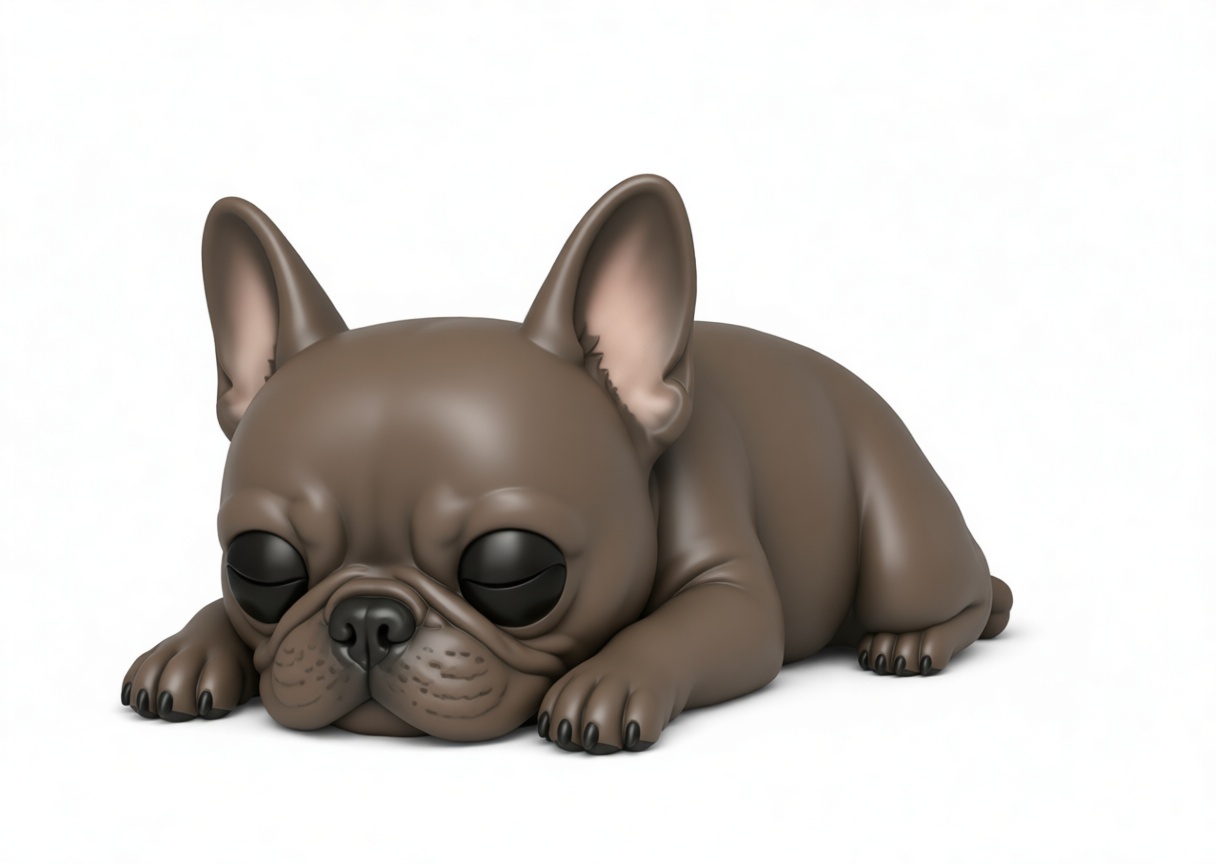 Sleeping French Bulldog Figurine free 3D printable STL
