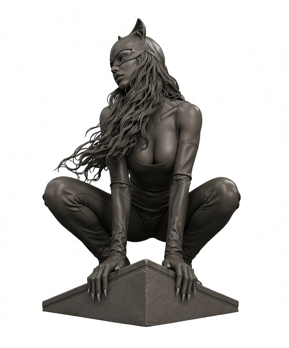 Catwoman Figurine free 3D printable STL