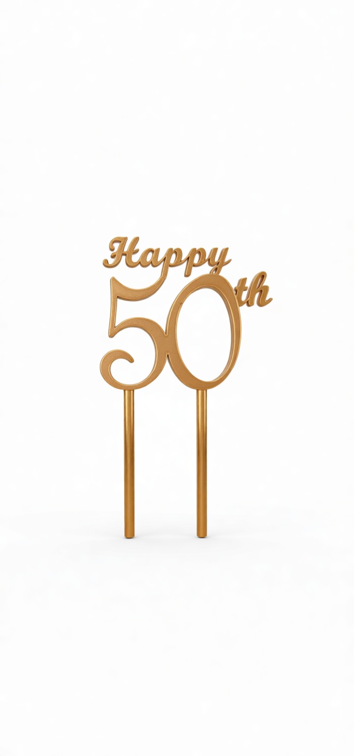 Happy 50th Cake Topper free 3D printable STL